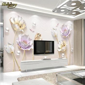 beibehang Жемчужные тюльпаны Фотообои для стен 3 d papel de parede 3D Mural Art Творческая гостиная Отель Кабинет Обои