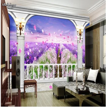 beibehang изготовленные на заказ цветы лаванды 3D ТВ фон стены картины настенные росписи спальня фон обои стены