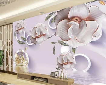 Beibehang обои романтический свет мода жемчужная роза гостиная роспись спальни украшение дома телевизор фоновые стены 3d обои