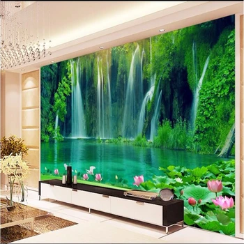 beibehang Пользовательские обои вода для создания богатства катящийся водопад пейзаж живопись ТВ фон нетканый папел де перед