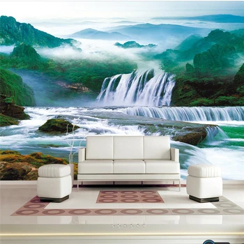 beibehang Пользовательские обои 3d фрески пейзажные картины вода и богатство водопады пейзаж фрески papel de parede обои