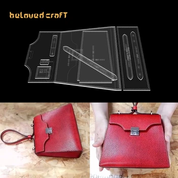 BelovedCraft-Выкройка кожаной сумки с акриловыми шаблонами для круглой сумки через плечо на одно плечо, сумочки