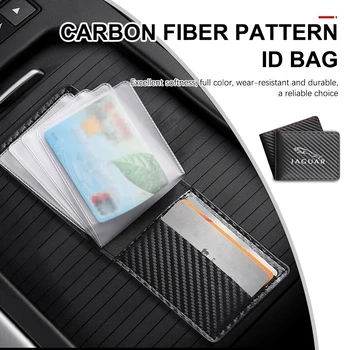 Carbon Fiber ID Bag Passport Card Wallet Автомобильные аксессуары для Jaguar XF XJ XFR XKR S-Type F-Type X-Type F-Pace I-Pace