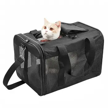  Cat Carrier Сумка для переноски домашних животных Портативная дышащая складная сумка Переноска для кошек и собак Сумки через плечо На открытом воздухе Дорожная сумка Принадлежности