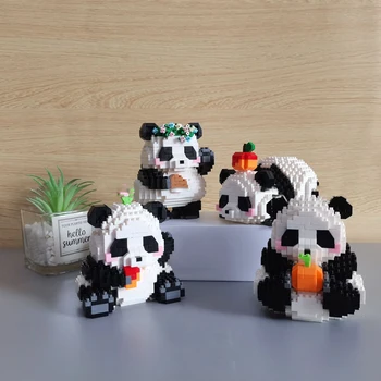 Creative DIY Сборное животное Симпатичный MINI Китайский стиль Животное Панда Строительный блок Развивающие игрушки для мальчиков Для детей Модель Кирпичи
