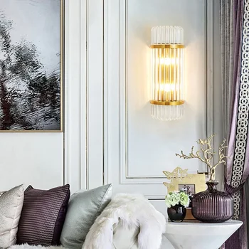 Crystal LED Настенный светильник Nordic Modern Гостиная Спальня Прикроватное бра Освещение Кухонный проход Светодиодные светильники Внутренний декор Освещение