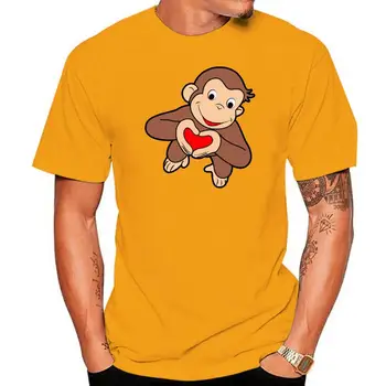 Curious George: All Heart Футболка Curious George футболка Curious George любопытная обезьяна ретро винтаж счастливое милое сердце