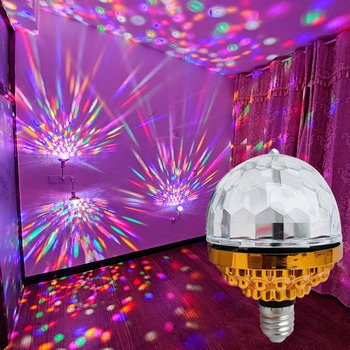 E27 Мини Вращающийся Волшебный Шар Светильник RGB Проекционная лампа Вечеринка DJ Диско Шар Свет Для Домашней Вечеринки KTV Бар Сцена Свадебное освещение