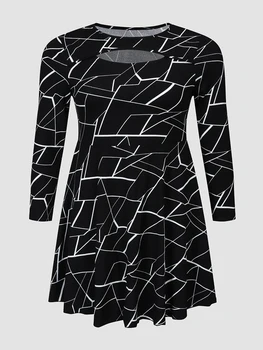 Finjani Большие размеры Черные Платья Для Женщин Элегантная Корейская Одежда С Длинным Рукавом Оборки Облегающие Платья Осень