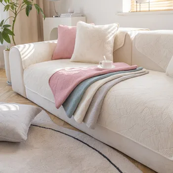 Four Seasons Универсальная хлопковая вышитая диванная подушка Современный простой свежий однотонный нескользящий диван подушка полотенце