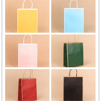 Frame Kraft Paper Bag Фестиваль Подарочные упаковочные пакеты Настройка Красный Зеленый Черный Украшение Пакет Для Рождества Новый Год