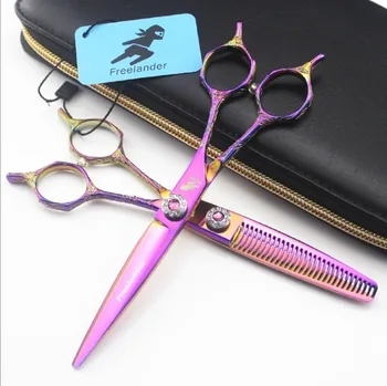 Freelander 6 дюймов цветная ручка для цветов с двойным хвостом Парикмахерские ножницы Парикмахерские ножницы для стрижки и филировки