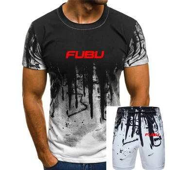 Fubu Логотип Принт Графика Мужчины Повседневные С короткими рукавами Хлопковые футболки Черный Размер S-4XL