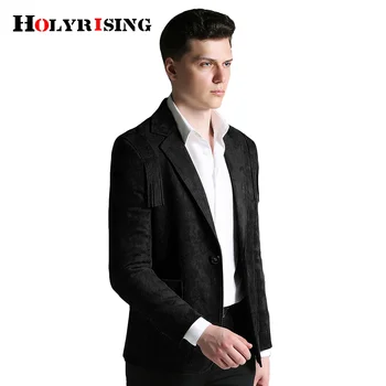 Holyrising мужской пиджак Мужская искусственная замша приталенный классический двубортный S-3XL #18115 Holyrising мужской пиджак Мужская искусственная замша приталенный классический двубортный S-3XL #18115 2