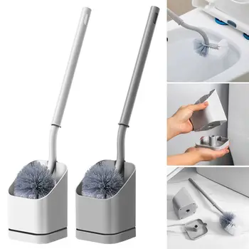 Home Пластиковые инструменты для чистки ванной комнаты с длинной ручкой Щетка для унитаза Держатель для чистки без перфоратора