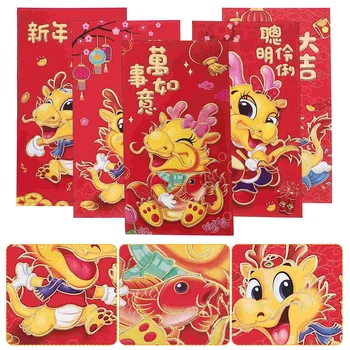 HongBao Красный Стиль Китайский Стиль Новогодние Денежные Пакеты Счастливые Денежные Сумки Красные Конверты Карманы (Смешанный Стиль)