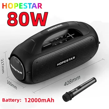 Hopestar A50 80 Вт Беспроводной Bluetooth-динамик Водонепроницаемый музыкальный на открытом воздухе Super Bass Портативный сабвуфер с микрофоном