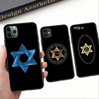 Israel Jewish Star Чехол для мобильного телефона для iPhone 15 14 13 12 11 XS X 8 7 6 Plus Mini Pro Max SE 2022 Черная крышка Funda