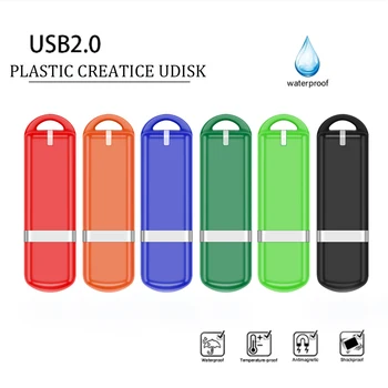 JASTER Пластиковый флэш-накопитель USB 2.0 128 ГБ, портативная карта памяти 64 ГБ, цветной флеш-накопитель 32 ГБ, флешка 16 ГБ, бизнес-подарок 8 ГБ