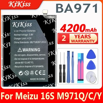 KiKiss 4200 мАч BA971 Аккумулятор для телефона Meizu 16s M971Q / C / Y Высококачественные батареи с инструментами