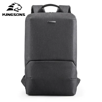 Kingsons 15,6-дюймовый рюкзак для ноутбука Тонкий легкий с USB-портом для зарядки Повседневная водонепроницаемая школьная сумка для мальчиков Мода Бизнес