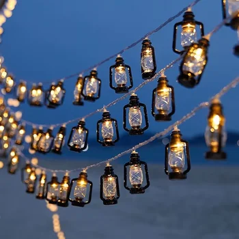 LED Fairy Garden String Lights Водонепроницаемые рождественские украшения Кемпинг Гирлянда Солнечная светодиодная лампа Открытый керосин 10/20/30 Лампа