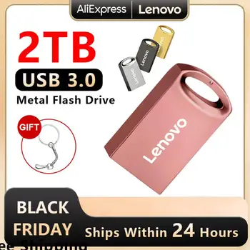 Lenovo 2 ТБ Mini USB Flash Накопители 3.0 Металлический высокоскоростной Memory Stick Портативный диск Водонепроницаемый Memoria Storage U Диск