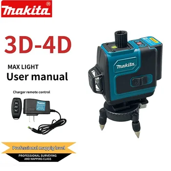 Makita 3D-4D 12-линейный лазерный нивелир 12 В MAX CXT XPT Литий-ионный самовыравнивающийся 360° 3-плоскостной зеленый лазерный измеритель уровня