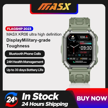 MASX KR06 смарт-часы 1,80 дюйма сверхвысокой четкости Дисплей 380 мАч Bluetooth-звонок Прочность военного класса Водонепроницаемые спортивные часы