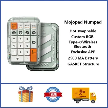 MelGeek Mojopad Numpad Беспроводная механическая клавиатура ПРОКЛАДКА Структура RGB Пользовательская Bluetooth-клавиатура с возможностью горячей замены