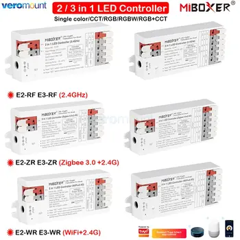 Miboxer 2/3 в 1 Интеллектуальный светодиодный контроллер WiFi Zigbee 3.0 + 2.4G для DC12V 24V Одноцветная / двойная белая / RGB / RGBW / RGB + CCT светодиодная лента