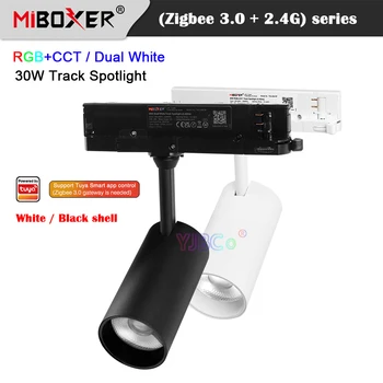 Miboxer Zigbee 3.0 2.4G 30W RGBCCT / Двойной белый CCT Светодиодный трековый светильник Tuya APP RF Пульт дистанционного управления Потолочный прожектор 110 В 220 В