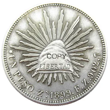 MO Анциркулейтед (1899 1901 1902 1904 1908 1909) 6шт Даты для выбранной Мексики 1 Песо Посеребренная Копия Монеты