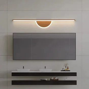 Nordic LED Wood Grain настенные светильники лента зеркало передний свет спальня кабинет зеркало освещение ванной комнаты внутреннее домашнее декоративное освещение
