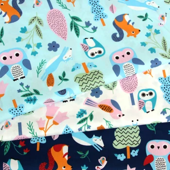 Owl Print 100% хлопчатобумажные ткани для шитья своими руками текстиль tecido ткань пэчворк постельное белье квилтинг