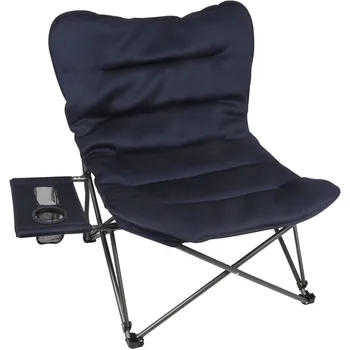 Ozark Trail Большой плюшевый стул Relax с приставным столиком для улицы, синий