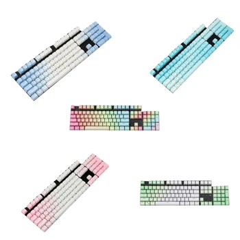 PBT Колпачки клавиш 104 клавиши Двухцветные символы литья под давлением Светопропускание