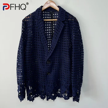 PFHQ Осенние тяжелые выдолбленные дизайнерские пиджаки Модные мужские однотонные перспективные крутые красивые блейзеры для отдыха 21Z1916