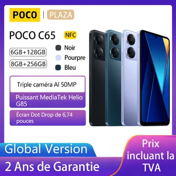 POCO C65, смартфон, NFC, 128 ГБ, 256 ГБ, 6,74-дюймовый экран, процессор MediaTek Helio G85, камера 50 Мп + камера 8 Мп, 90 Гц, 5000 мАч, глобальная версия