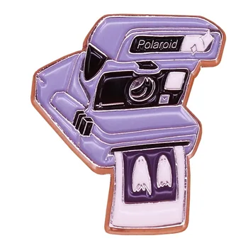 Polaroid Без ноги Призрачные булавки Камера Металлическая брошь Значок Модные ювелирные изделия Рюкзак Аксессуар Подарки