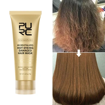 PURC 8 секунд Маска для волос Разглаживающая кератиновая обработка волос Восстановление поврежденных вьющихся волос Средства по уходу за волосами для женщин