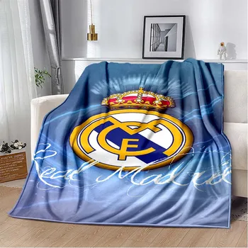 Real Madrids Печатное одеяло Одеяло для спальни для взрослых Фланелевые одеяла Бросок Одеяло для гостиной Пикник Детский подарок