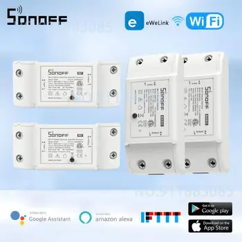 Sonoff Basic RFR2 Smart Switch Wi-Fi Беспроводной пульт дистанционного управления Умный дом EWeLink APP Переключатели управления для Alexa Google Home