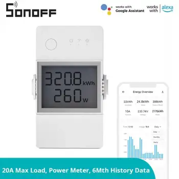 SONOFF POW Elite Power Meter 16A / 20A Smart Switch ESP32 Chip ЖК-экран Защита от перегрузки через EWeLink Alexa Google Home
