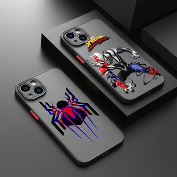 Spider Gwen Marvel Cute Для iPhone 15 14 13 12 11 Pro Max XS Max X XR 7 8 Plus Матовый полупрозрачный чехол для телефона