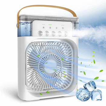 Spray Маленький вентилятор Увлажнение с пятью отверстиями Малый холодильный кондиционер Мини-вентилятор с водяным охлаждением Бесшумный воздухоохладитель
