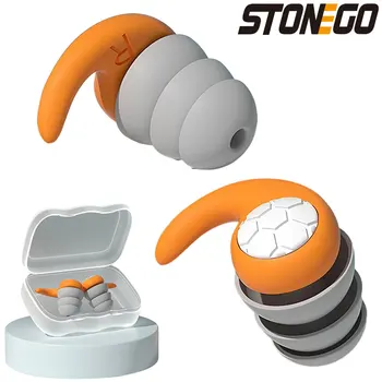 STONEGO 1 пара трехслойных силиконовых берушей с шумоподавлением, подходящих для сна, плавания, создания водонепроницаемого шумового фильтра