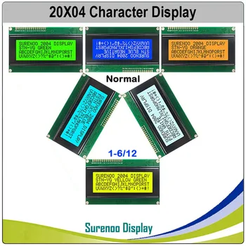 Surenoo 204 20X4 2004 STN FSTN Позитивный символ ЖК-дисплей Дисплей Экран LCM с белой, синей, оранжевой, зеленой светодиодной подсветкой