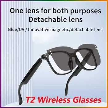 T2 Умные очки Гарнитура Беспроводная Bluetooth Солнцезащитные очки На открытом воздухе Спортивные наушники Вызов Музыка Анти-синие очки