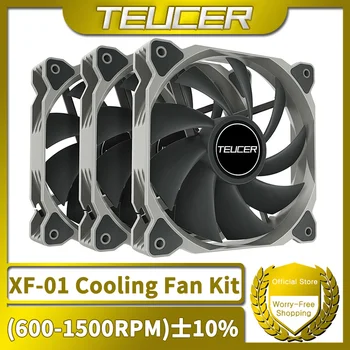 TEUCER XF-01 Вентилятор охлаждения компьютера 4PIN PWM 1500 об/мин Регулировка скорости Бесшумный ПК Вентилятор процессора 120 мм Вентиляторы Комплект Вентилятор кулера
